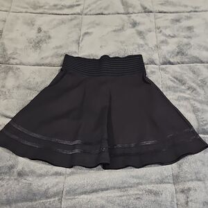 Black Mini Skater Skirt with Pleats